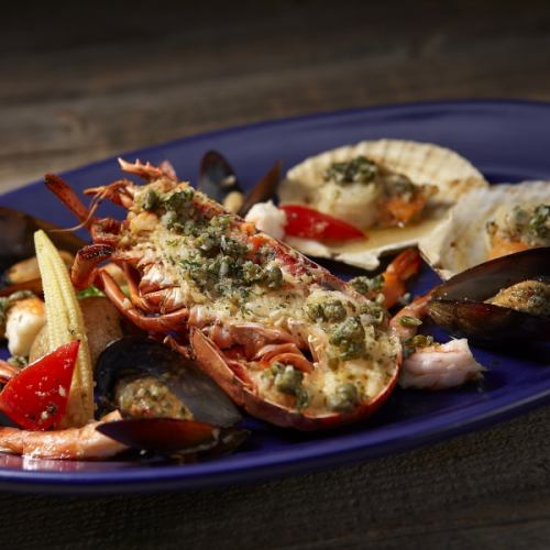 ロブスター&シーフードのガーリックグリル　Garlic Grilled Seafood & Lobster