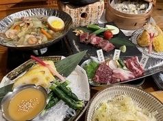 【乡土料理套餐】半烤阿苏红牛、熔岩烤、太平根等7道菜⇒6,500日元