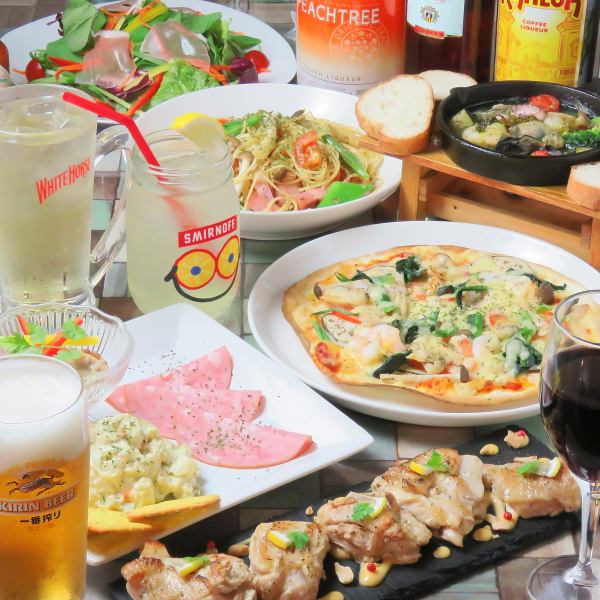There are 6 dishes in total, and draft beer is also available! About 40 kinds of all-you-can-drink for 2 hours! Orthodox 3,850 JPY (incl. tax) plan