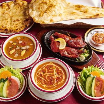 [Our Recommended Shitar Set] 3 types of chicken come with naan and a drink! A set where you can enjoy Shitar to your heart's content!