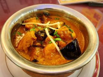 Chicken and eggplant curry (dry type)