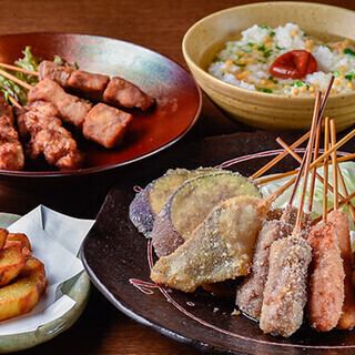 【迷ったらこれ！】定番！クーポン可！120分飲み放題付！米粉の串カツ満喫コース