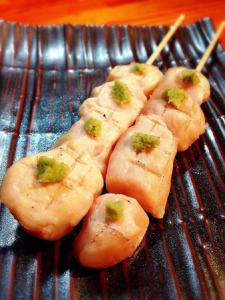 Chicken fillet, wasabi, Yakitori, chicken fillet skewer