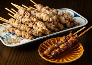 Yakitori chicken skin skewer