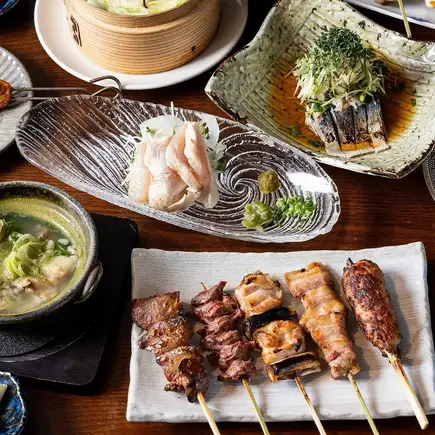 『くしべえコース』料理8品＋2時間飲み放題付き4500円(税込)