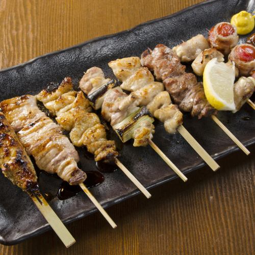 Authentic yakitori, committed to charcoal grilling and hand-skewering since its founding.