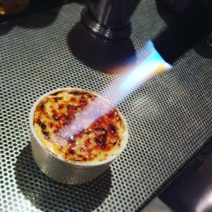strawberry custard brulee