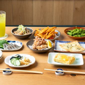 【PUBLICプラン】唐揚げやもつ煮込みなど定番お料理全8品＆飲み放題120分（L.O30分前）付き