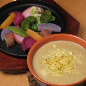 コンテのバーニャカウダ　チーズフォンデュ風