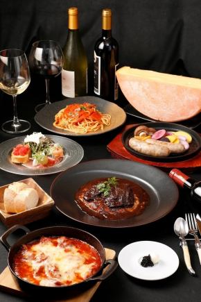 ◆厳選!ラクレット付き豪華ディナーコース◆ 全10品 飲み放題120分付き 6800円♪