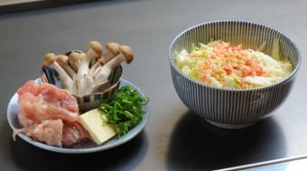 鶏ときのこのクリームもんじゃ