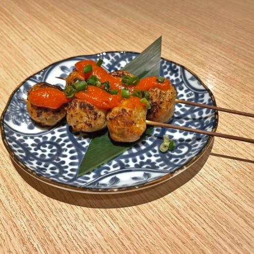 [Tsukune skewers] Mentaiko tsukune skewers