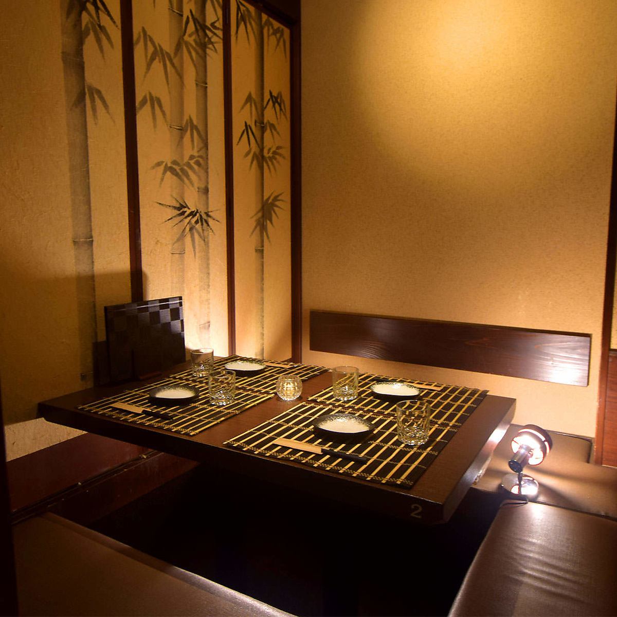 A private room filled with a Japanese atmosphere.Enjoy a leisurely drinking party...♪