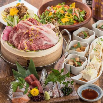 [Peony Course] A delicious meal guaranteed! Includes a luxurious main dish of your choice. 3 hours all-you-can-drink, 9 dishes, 4,500 yen