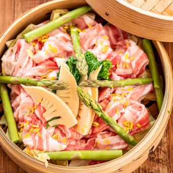 【午餐會席套餐】從午餐開始享用♪主菜是蒸豬肉！ 8道菜品，3小時無限暢飲，3500日圓