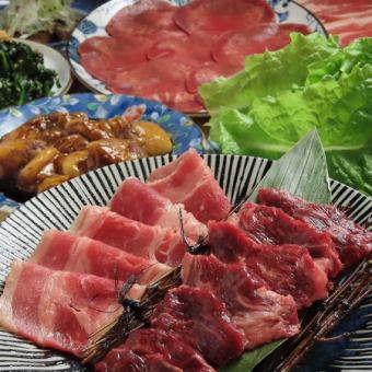 【忘年会】★極旨ハラミ・カルビ入りお手軽冬コース5000円⇒4500円飲み放題付(2h)