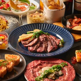 Garlic shrimp, roast beef skirt steak, lava pasta, etc. 8 dishes in total (2.5 hours all-you-can-drink included) 5,500 yen ⇒ 5,000 yen