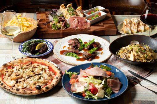 【STANDARD PLAN】90分飲み放題付き◆前菜、季節のパスタ、アンガス牛ステーキなど 5,500円