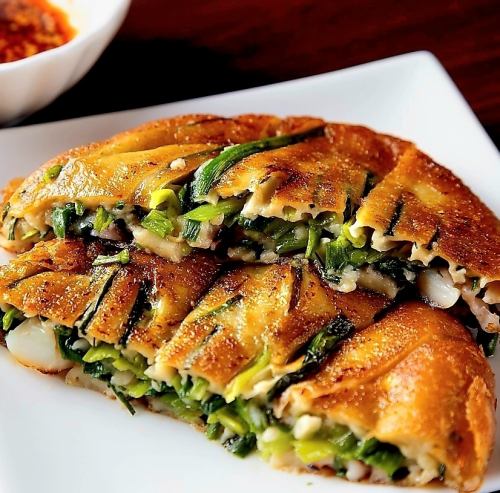 たっぷりネギとイイダコのチヂミ