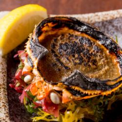 Grilled crab shell with miso