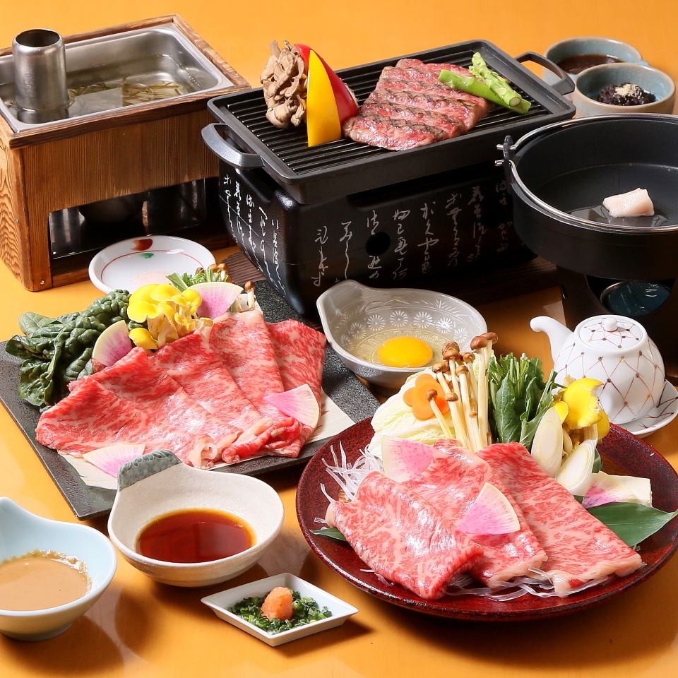 Enjoy meat such as steak, shabu-shabu, and sukiyaki.