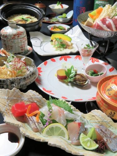 一人享用三種生魚片和小火鍋【120分鐘無限暢飲】8道菜5,000日元