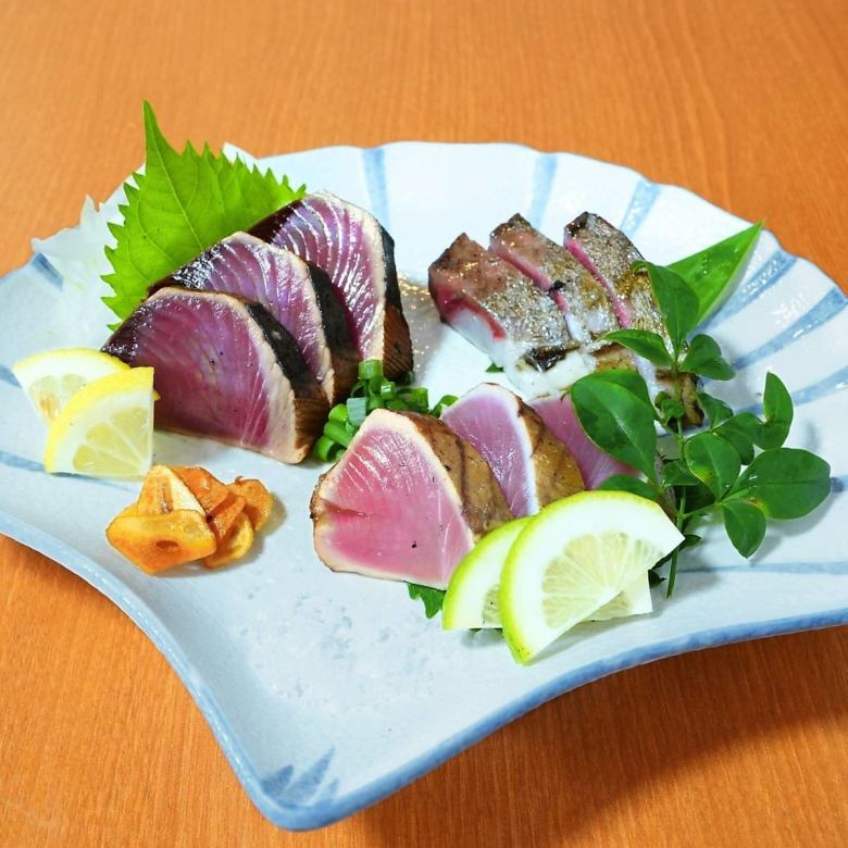 【奄美の美味】地魚の藁焼き三種盛り合わせ