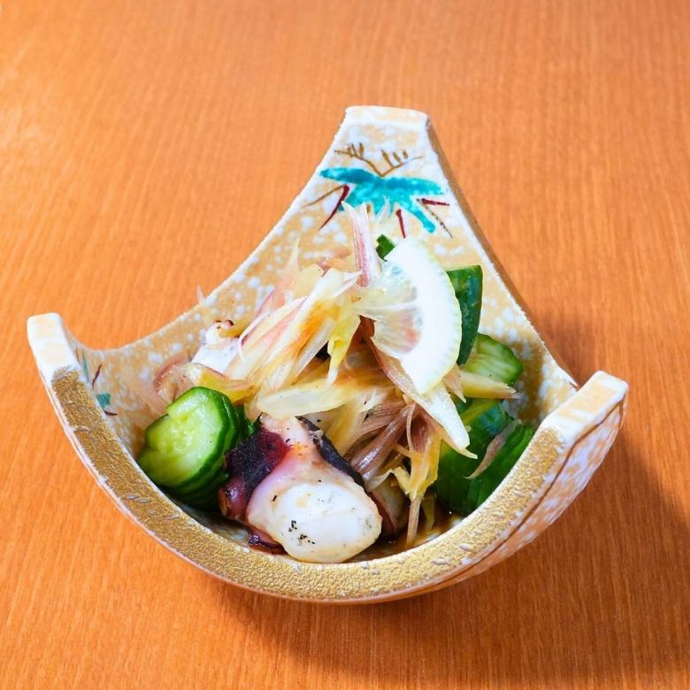 【奄美の美味】炭焼き島ダコ みょうがポン酢和え