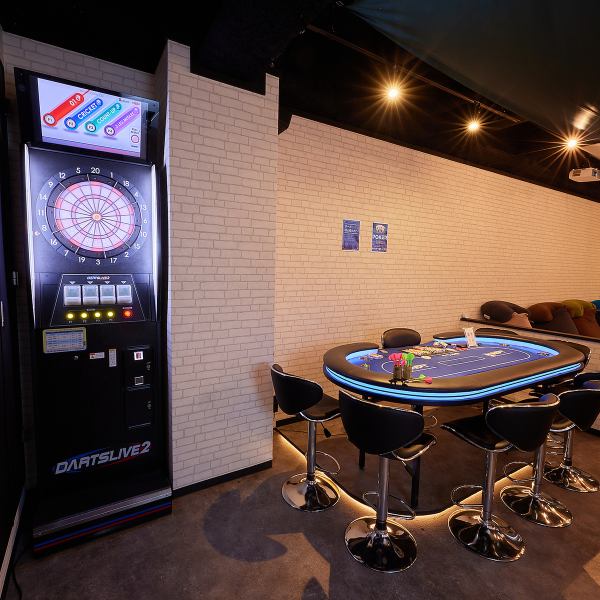 [Latest model ♪ Poker table] A dedicated space where you can enjoy shisha while playing board games.The poker table is an authentic one used in world tournaments.You can enjoy with up to 8 people ♪