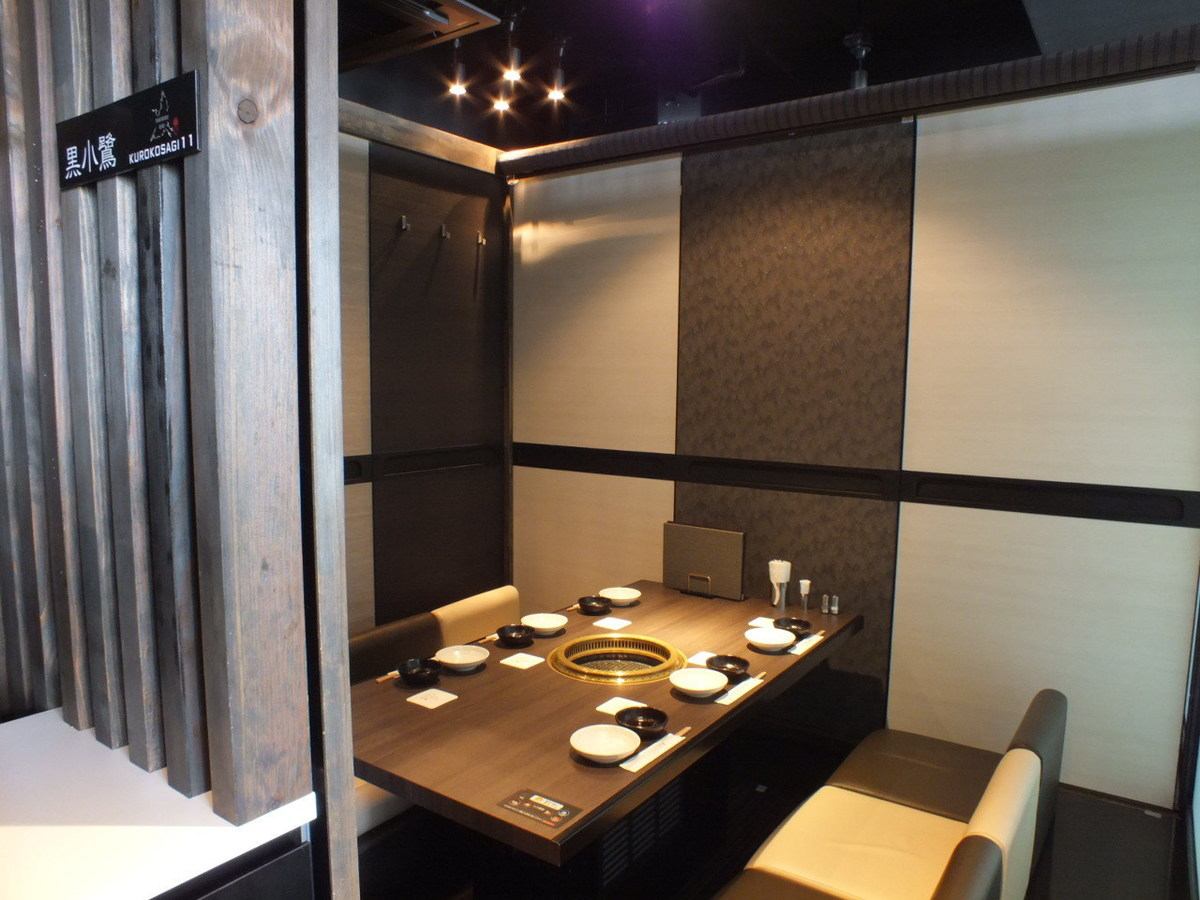 All seats are private rooms, accommodating 2+ people.A premium yakiniku date with A5 Wagyu beef