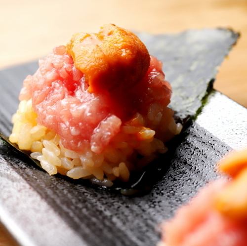Negitoro and sea urchin rice (2 pieces)