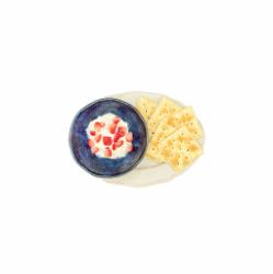苺と酒粕ハニークリームチーズとクラッカー
