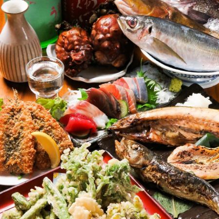  豪華食材を使ったお料理など料理9品ゆったり3時間飲み放題7000円コース