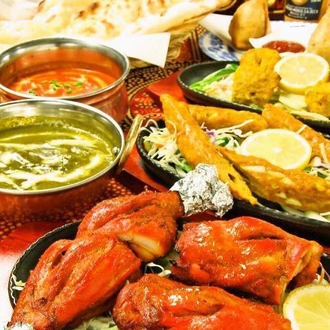 Authentic Indian and Nepalese cuisine: 2,280 yen for all-you-can-eat for 2 hours, 3,280 yen for all-you-can-drink for 2 hours ★