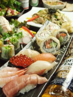 Medium fatty tuna / botan shrimp / sea urchin / conger eel with yuzu pepper / snow crab
