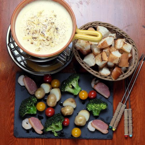 Cheese fondue for 2 people
