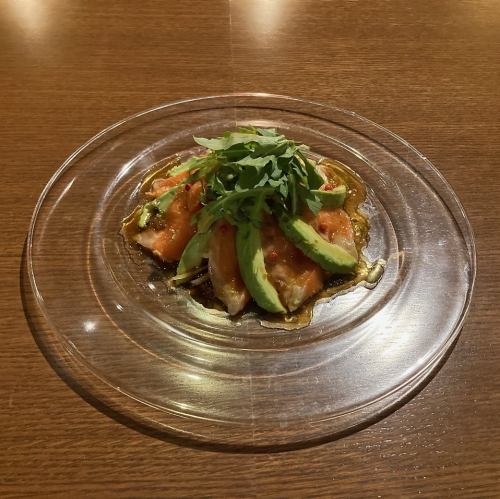 Salmon and avocado carpaccio