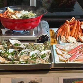 食べ放題&2H飲み放題付【焼きカニ・焼き蟹食べ放題コース】→9,000円