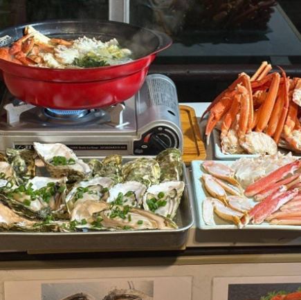 食べ放題&2H飲み放題付【焼きカニ・焼き蟹食べ放題コース】→9,000円