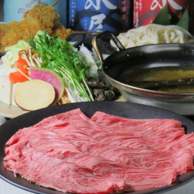 각종 연회에 ◎특선 신슈 쇠고기 국물 샤브 코스 2.5시간 음료 무제한 7,000엔