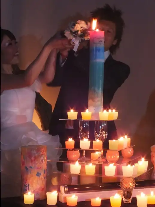 結婚式二次会コース》12大特典！キャンドルタワー・ロールケーキタワー キャンドル☆お店に☆結婚式に♪
