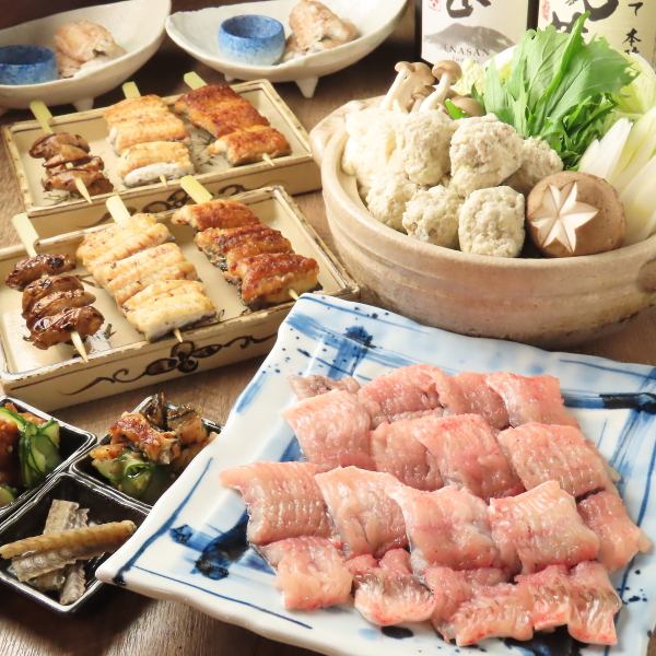 A luxurious course with all-you-can-drink including eel shabu-shabu, a rare dish in Nagoya