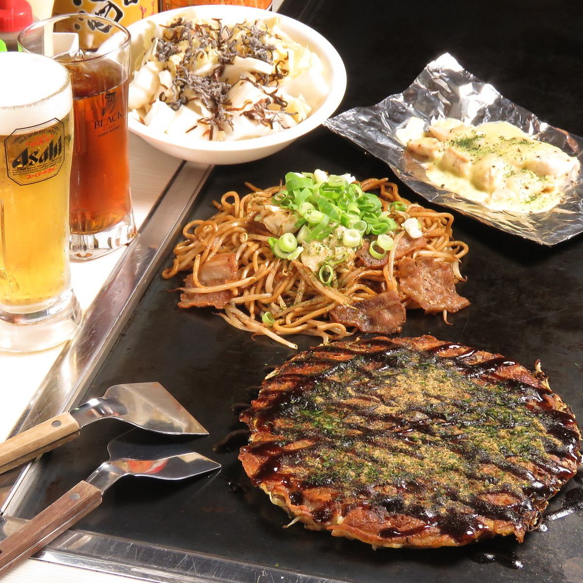 こだわりの鉄板焼きやお好み焼きがリーズナブルに楽しめるお店！