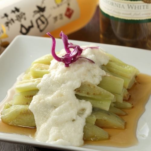 翡翠茄子の山かけ