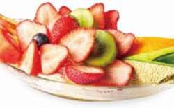 プリンアラモード(バニラアイス添え)