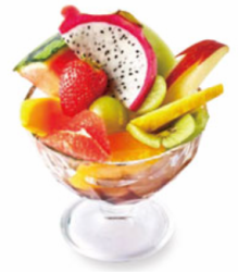 フルーツあんみつ(バニラアイス添え)