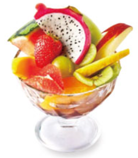 フルーツあんみつ(バニラアイス添え)