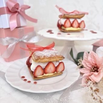 《カフェset》いちごのリボンミルフィーユset【お1人様2,500円(税込)】