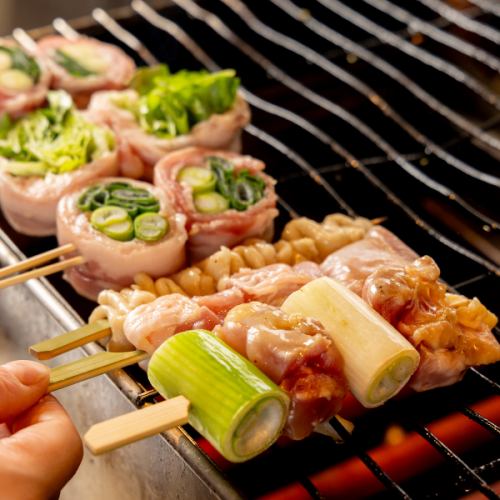 Grilled skewers and side dishes