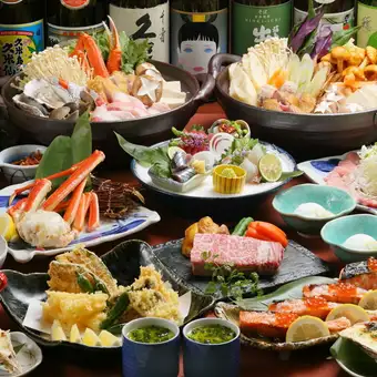 ◎【川俣叉烧肉涮涮锅】◎平日3小时，周末2.5小时，含畅饮，原价6000日元，现价5000日元，共9道菜